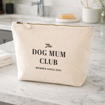 Dog Mum Gift 100% Cotton Premium Personalised Makeup Travel Bag Birthday Gift Idea, 5 of 8