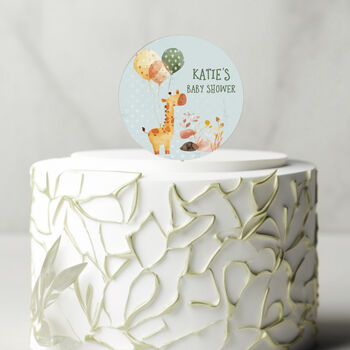 Giraffe Baby Shower Cake Topper Personalised, 5 of 5