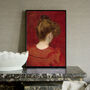 Victorian Painting Print Of A Woman In A Red Dress, thumbnail 7 of 12