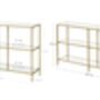 Console Table Coffee Table Tempered Glass Shelves, thumbnail 11 of 12