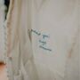 Hand Embroidered Handwritten Note Wedding Dress Label, thumbnail 5 of 8