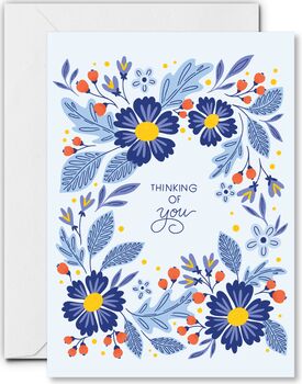 Thinking Of Your Floral Elegant Card, 2 of 2