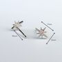 Sterling Silver Crystal Detail Star Stud Earrings, thumbnail 4 of 6