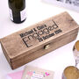 Personalised Wooden Carved Engagement Wine Box, thumbnail 1 of 3