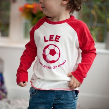 Personalised Kids Long Sleeved Top With Football Motif, 2 of 2