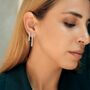 Sterling Silver Long Tennis Earrings, thumbnail 5 of 6