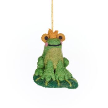 Handmade Felt Prince The Frog Decoration, 2 of 3
