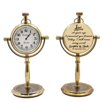 Personalised 1st Anniversary Desk Clock Gift, 7 of 12