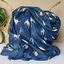Jack Russell Print Scarf In Navy Blue, thumbnail 1 of 4