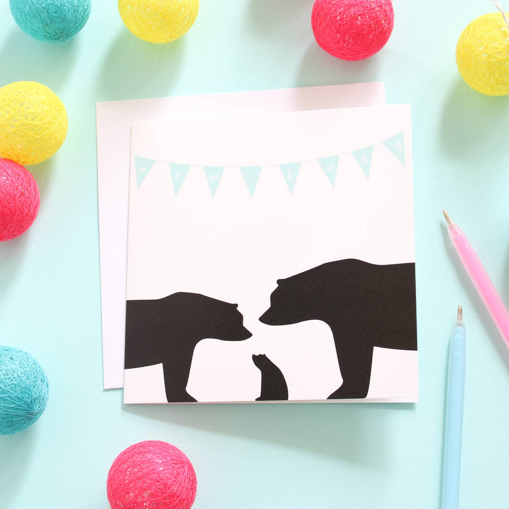 New Baby, Bunting Card By Heather Alstead Design