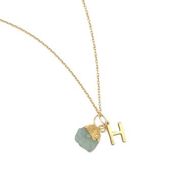 18k Gold Vermeil Plated Initial And Birthstone Necklace, 5 of 10