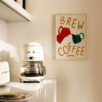 Brew Coffee Hand Painted Kitchen Wall Art Print, 4 of 7