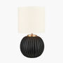 Black Terracotta Textured Ball Table Lamp, thumbnail 3 of 10