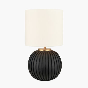 Black Terracotta Textured Ball Table Lamp, 3 of 10