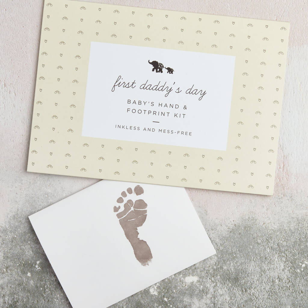 Image of First Daddy's Day Inkless Baby's Hand And Footprint Kit