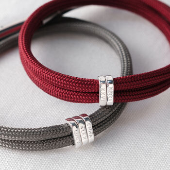 Men’s Personalised Family Links Wrap Bracelet, 5 of 7