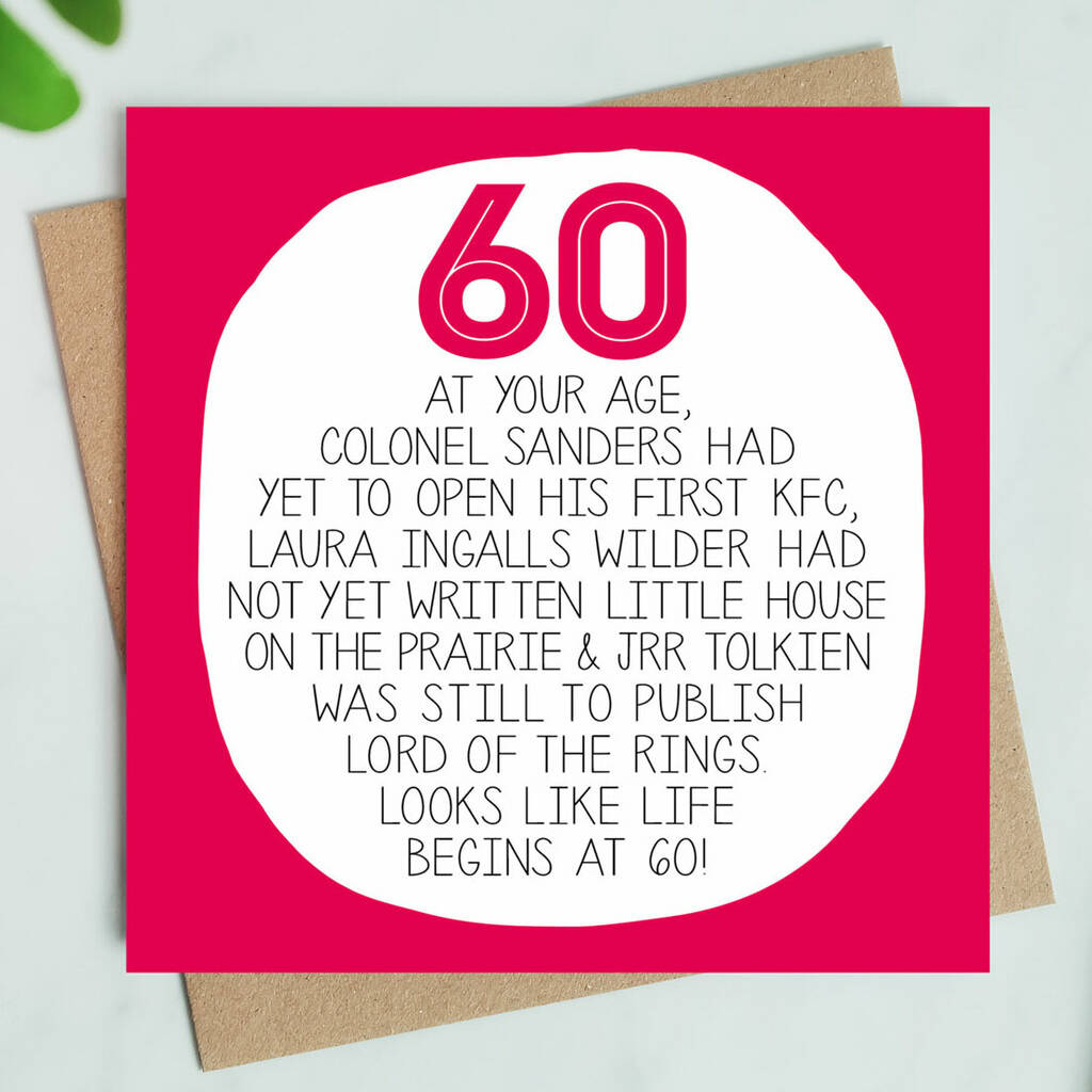 By Your Age Funny 60th Birthday Card By Paper Plane Notonthehighstreet Com