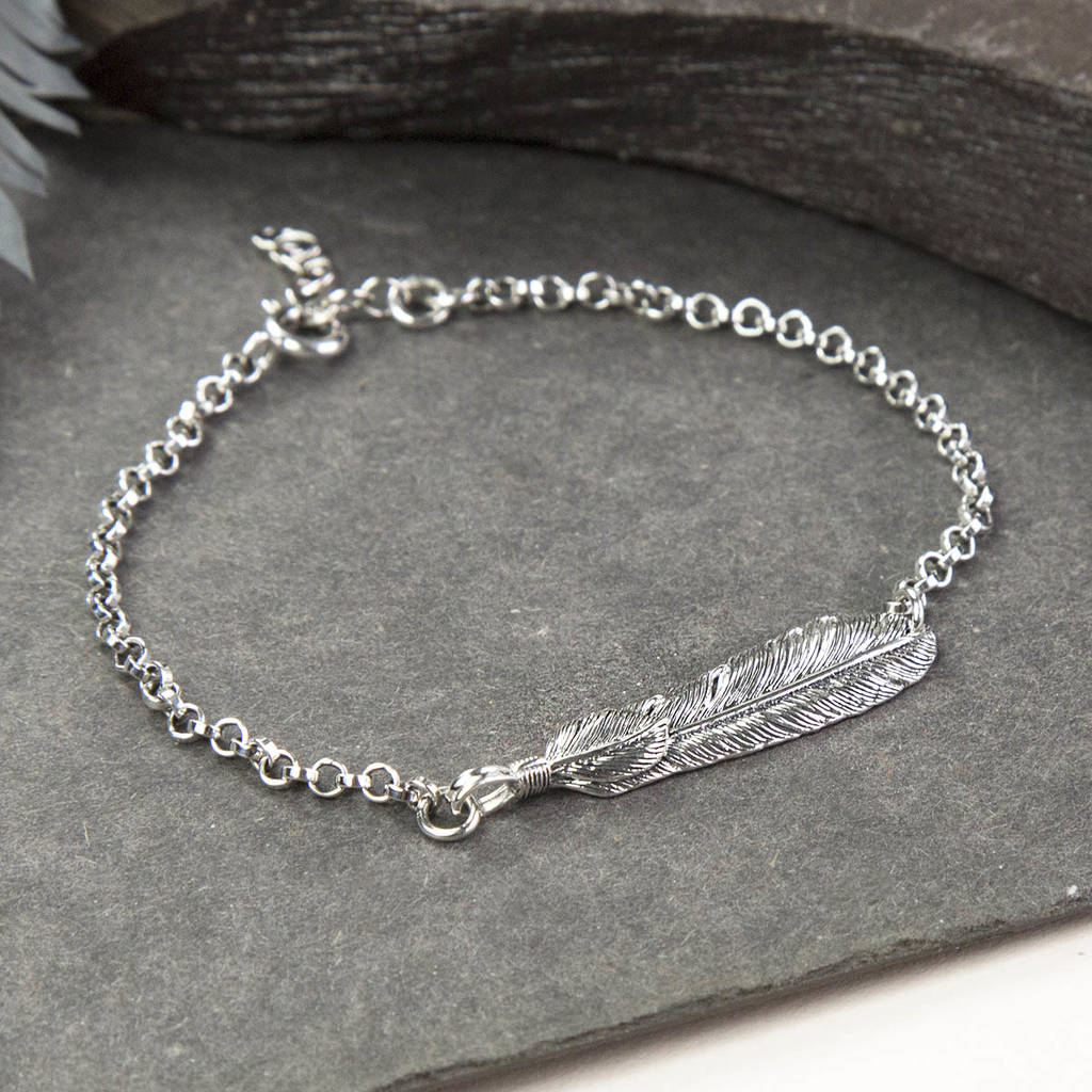 Women's Sterling Silver Feather Cuff Bracelet