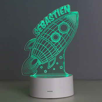 Personalised Space Rocket LED Colour Changing, 2 of 5