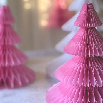 Pink Honeycomb Paper Christmas Tree, 3 of 4