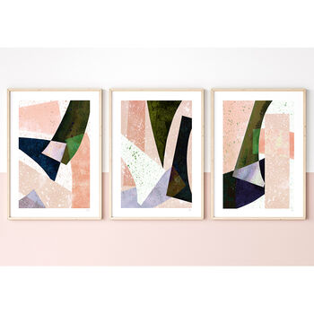 Abstract Colour Block Prints Set Of Three, 4 of 12