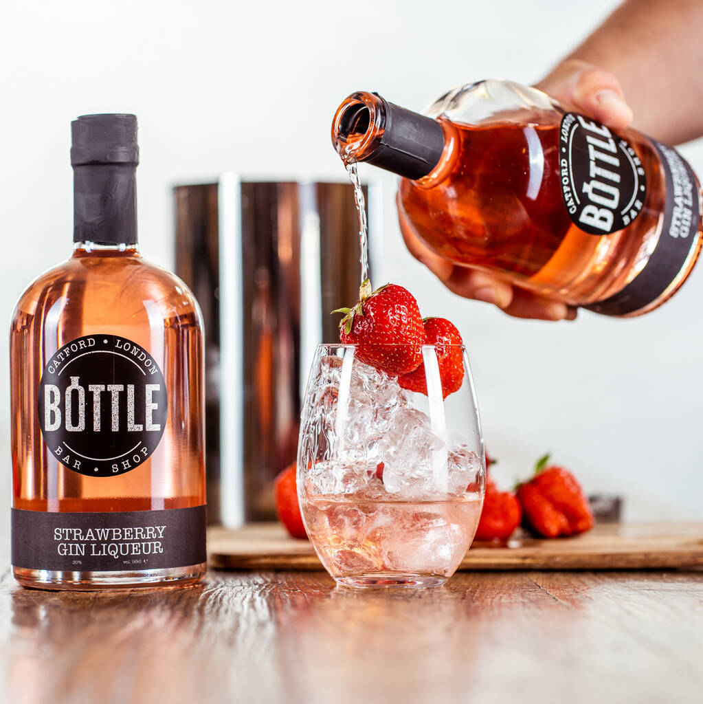 Strawberry Gin Liqueur By Bottle Bar and Shop