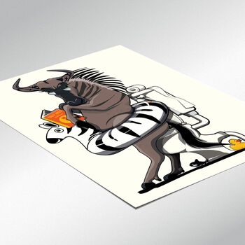 Wildebeest On The Toilet. Funny Animal Bathroom Poster, 2 of 6