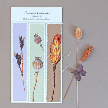 Botanical Bookmarks With Dried Flower Illustrations, 2 of 5