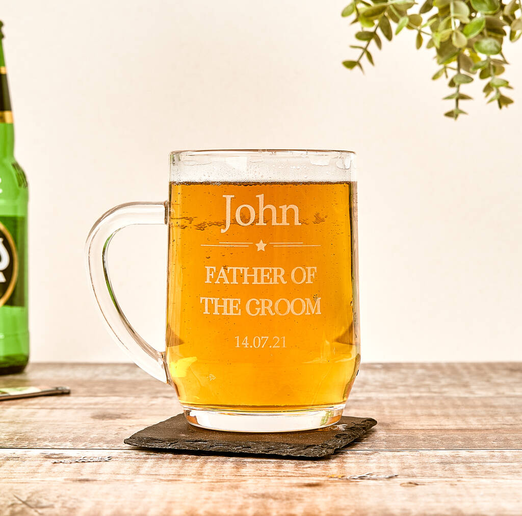 Personalised Father Of The Groom Beer Glass, 1 of 6