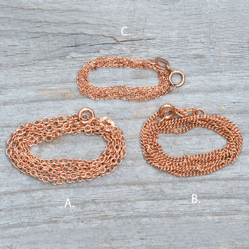Solid 9ct Rose Gold Chain Trace Belcher Curb, 2 of 6