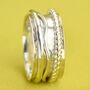 Sterling Silver Triple Band Spinning Ring, thumbnail 3 of 8