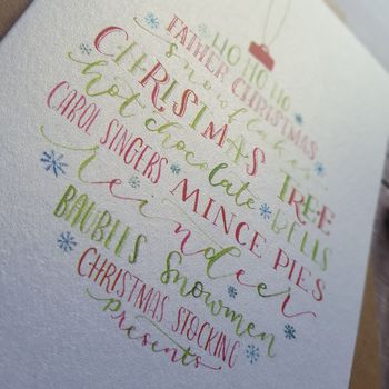 Hand Lettered Christmas Bauble Card, 2 of 5