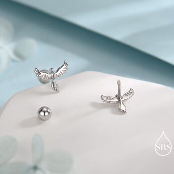Phoenix Screw Back Earrings In Sterling Silver, 4 of 11