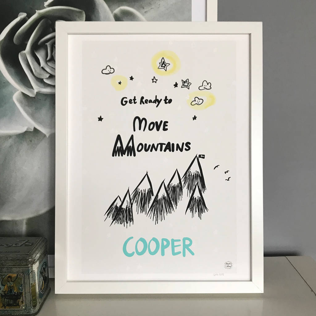 Personalised Move Mountains Print, 1 of 8