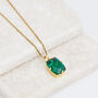Green Swarovski Crystal Rectangle Pendant Necklace, thumbnail 1 of 3