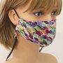 Brush Strokes Silk Face Mask With Lanyard, Silk Bag, thumbnail 1 of 7