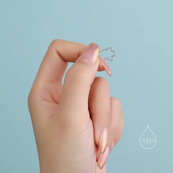 Flower Hoop Stud Earrings In Sterling Silver, 6 of 10