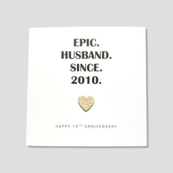 14th Wedding Anniversary Card Ivory Epic Card, 4 of 5