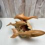 Hand Carved Wooden Dolphin Family Sculpture Ornament, thumbnail 5 of 10