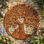 Dog Heart In Oak Tree Steel Garden Sculpture, thumbnail 1 of 2
