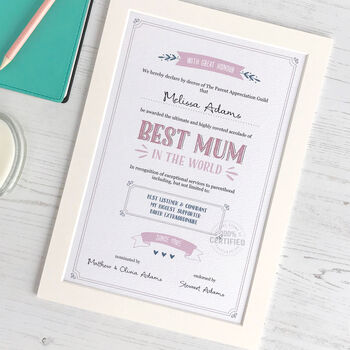 Best Mum Personalised Certificate, 2 of 4