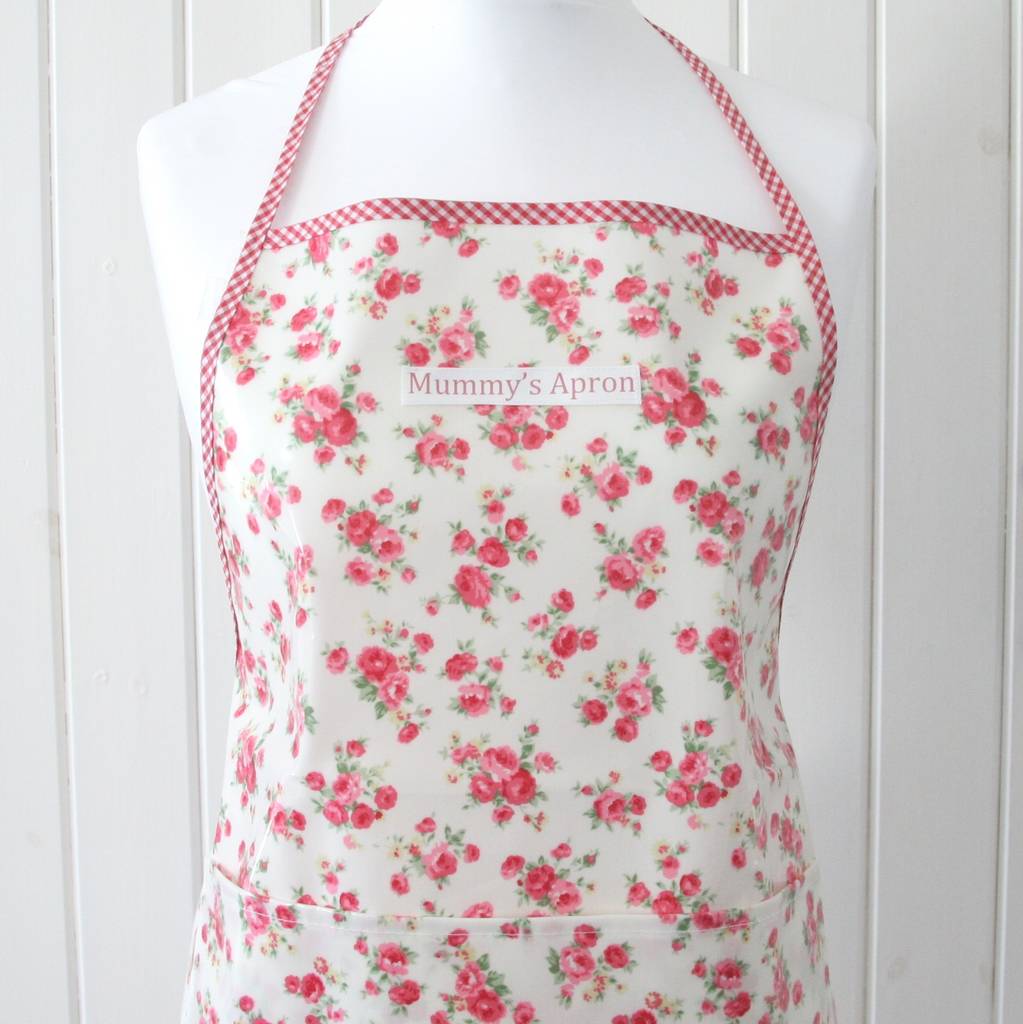 personalised oilcloth floral apron by lucy lilybet