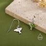 Sterling Silver Lunar Moth Enamel Drop Hook Earrings, thumbnail 3 of 10
