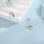 Sterling Silver Paper Plane Stud Earrings, thumbnail 2 of 12