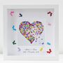 Framed Personalised Butterfly Heart Newborn Gift, thumbnail 2 of 4