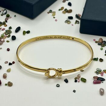 God Is Within Her Gold Vermeil Bangle Bracelet, 3 of 7