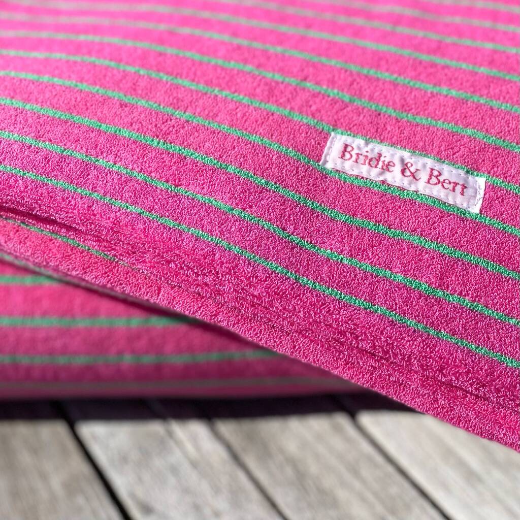 Personalised Fuchsia/Apple Double Sided, X Large Towel, 1 of 2