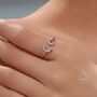 Moon And Star Open Ring In Sterling Silver, thumbnail 6 of 11