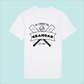 Number One Cricket Fan Dad Grandad Men's T Shirt, 2 of 3