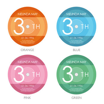 Personalised 30th Birthday 'Year 1996' Record Print, 2 of 3